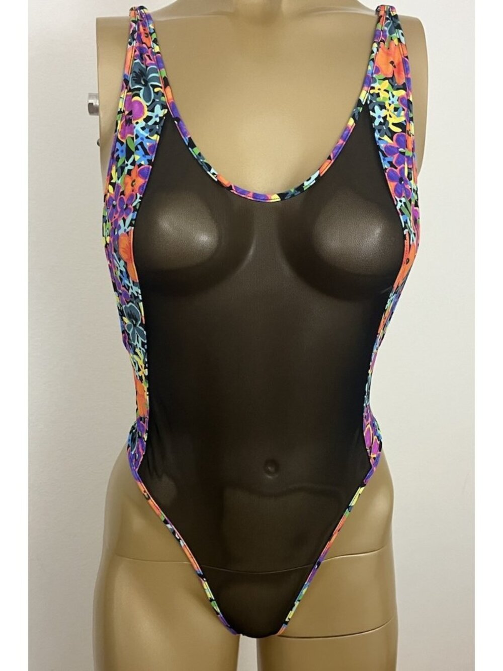 Wicked Weasel 828 Neon Temptation One-Piece Size S Multi Black NWT